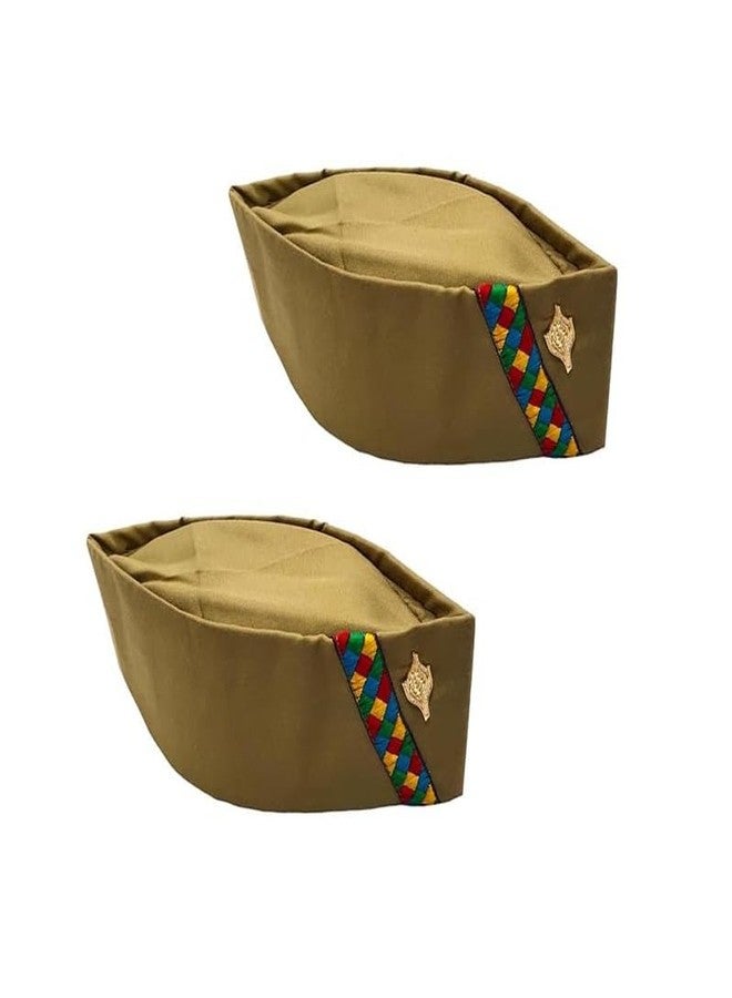 Bigwheels Pack of 2 Brown Color Men's & Women's Uttarakhand Topi Pahadi Modi Cap Traditional Himalayan Hat for Cultural & Casual Wear - Image 1